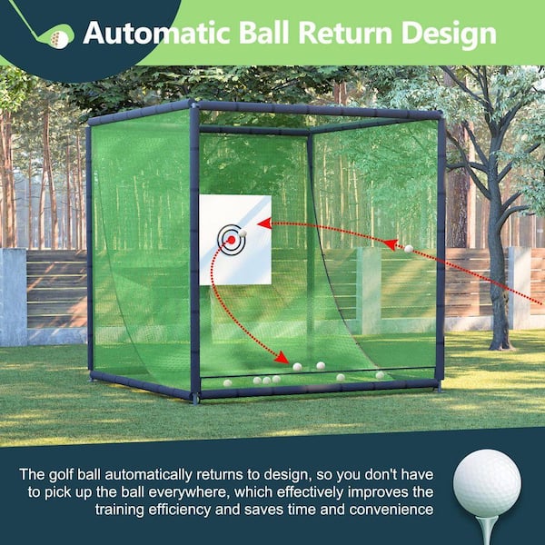10 x 10 x 10 ft. Golf Practice Net Cage Metal Frame Hitting Net
