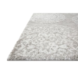Bliss Micro Shag Grey/White 2 ft. 3 in. x 4 ft. Modern Area Rug