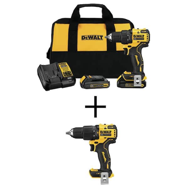DEWALT ATOMIC 20V MAX Cordless Brushless Compact 1/2 in. Drill/Driver Kit and ATOMIC Brushless Compact 1/2 in. Hammer Drill