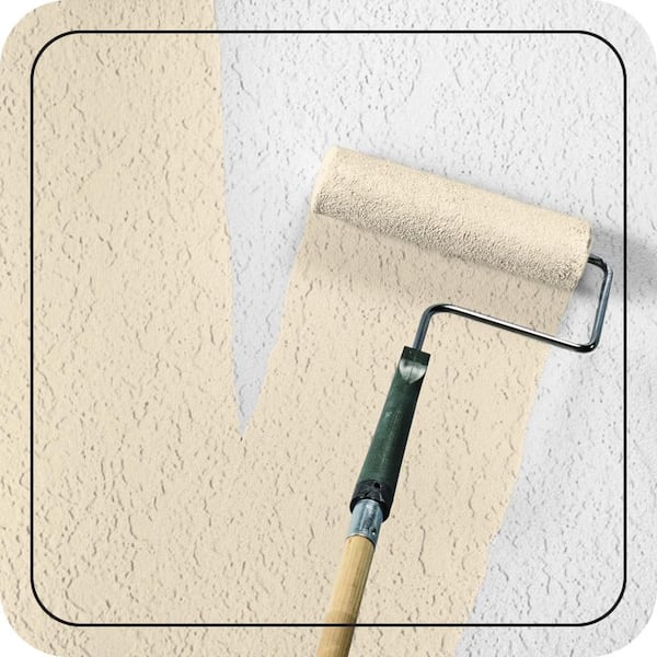 5 gal. #OR-W04 Nice Cream Satin Interior/Exterior Masonry, Stucco and Brick Paint