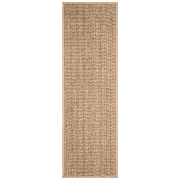 SAFAVIEH Natural Fiber Tan/Beige 3 ft. x 6 ft. Border Runner Rug