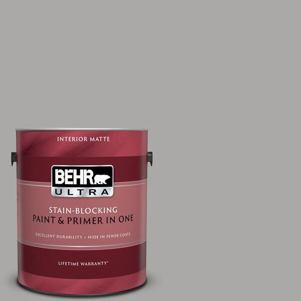 BEHR ULTRA 1 gal. #UL260-7 Cathedral Gray Matte Interior Paint and Primer in One