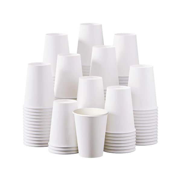 3.7 in. White Family Disposable Paper Disposable Coffee Cups Hot Drinking Cups (270 Per Case)
