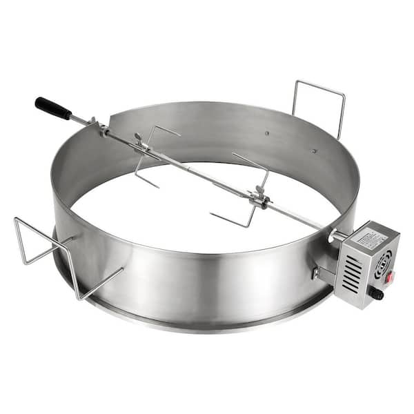 SKYSHALO Universal Rotisserie Ring Kit for 22 in. Weber Charcoal Grill Kettle 26 lb. Capacity Stainless Steel Kettle Kit