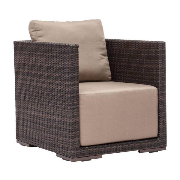 ZUO Park Island Patio Armchair with Brown