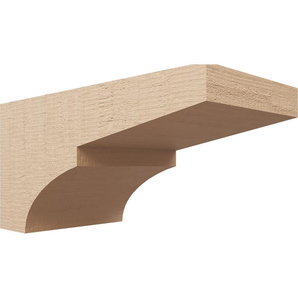 Ekena Millwork 12 in. x 12 in. x 24 in. Wide Monterey Rough Cedar Woodgrain TimberThane Corbel, Primed Tan