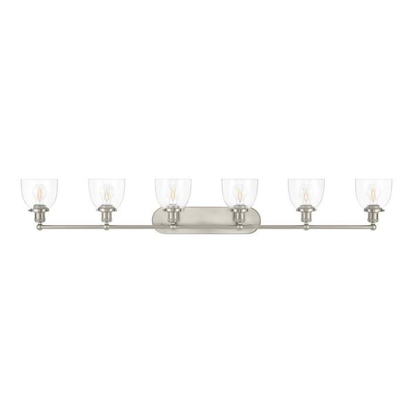 Home Decorators Collection Evelyn 58.5 In. 6-Light Brushed Nickel ...