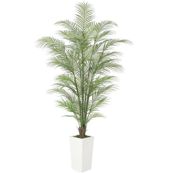 Unbranded 6FT Artificial Palm Tree In Pot, Faux Areca Palm Plants with 44 Full Lifelike Palm Leaves Realistic Trunks Home Decro