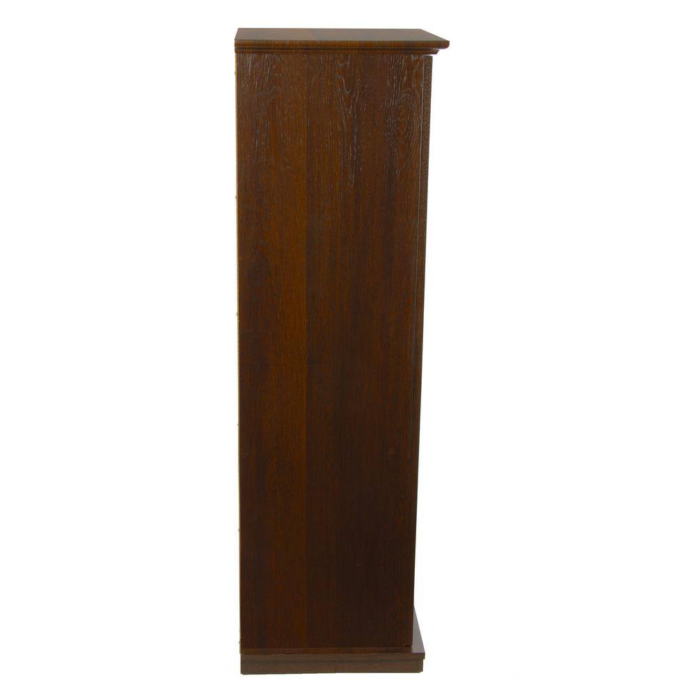 Atlantic Brandclub Herrin 16 Bottle 9 Glass Textured Chestnut Locking Bar Wine Cabinet
