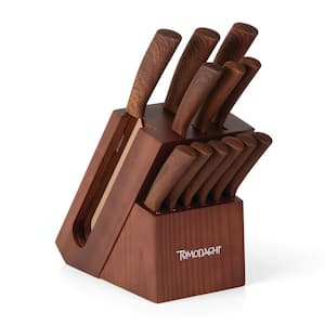 Raintree Copper 13-Piece Stainless Steel Knife Set with Block