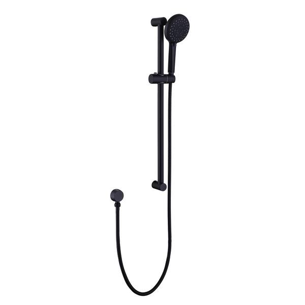 Aurora Decor Hemo 3-Spray Round ABS Hand Shower with Slide Bar Kit in Matte Black