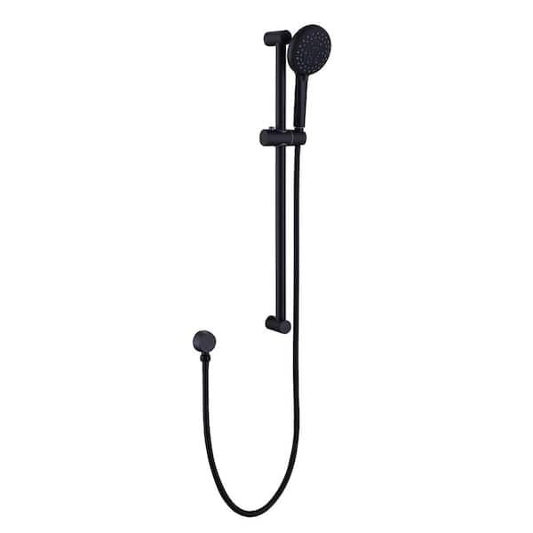 Aurora Decor Dimo 3-Spray Round ABS Hand Shower with Slide Bar Kit in Matte Black