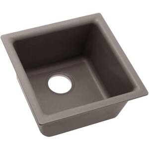 Quartz Classic Greige Quartz 15.75 in. Single Bowl Drop-In/Undermount Kitchen Sink