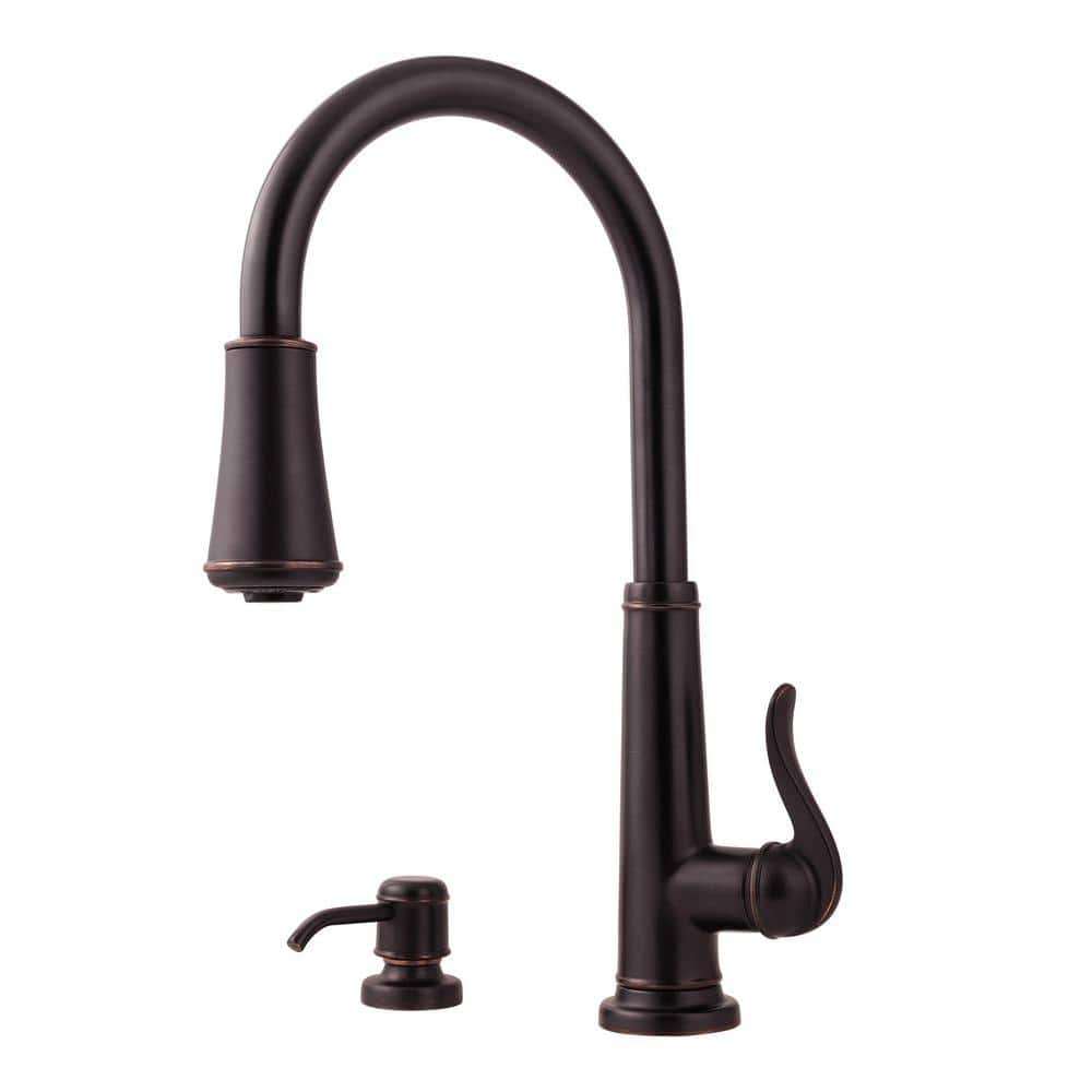 Pfister Ashfield Single-Handle Pull-Down Sprayer Kitchen Faucet in Tuscan Bronze -  GT529YPY