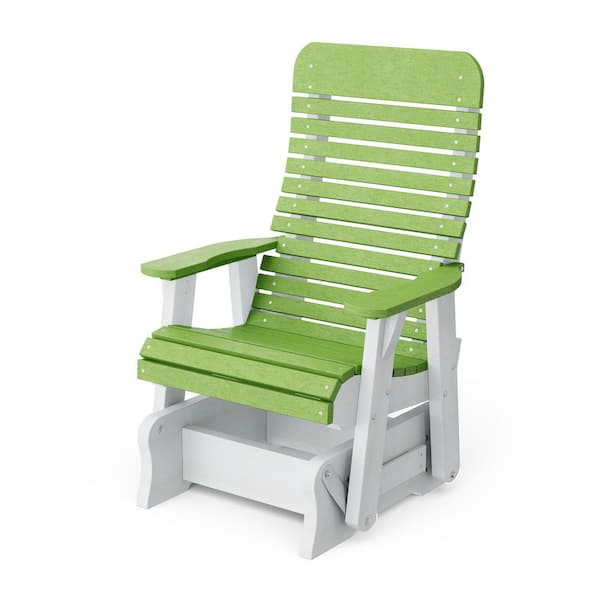 Signature 1-Person Lime Green and White Plastic Outdoor Glider