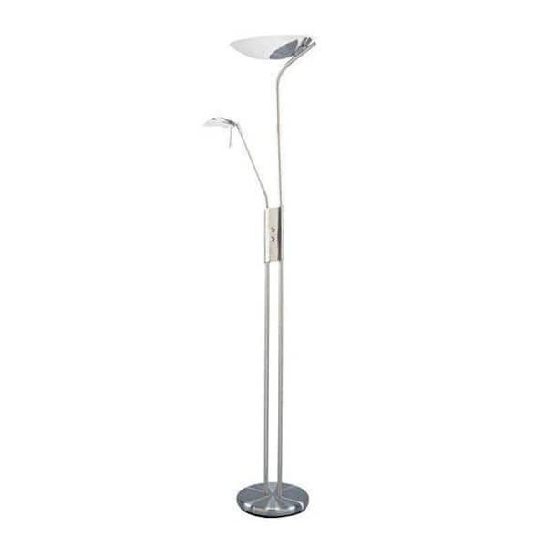 Illumine Designer Collection 72.5 in. Steel Floor Lamp with Frost Glass