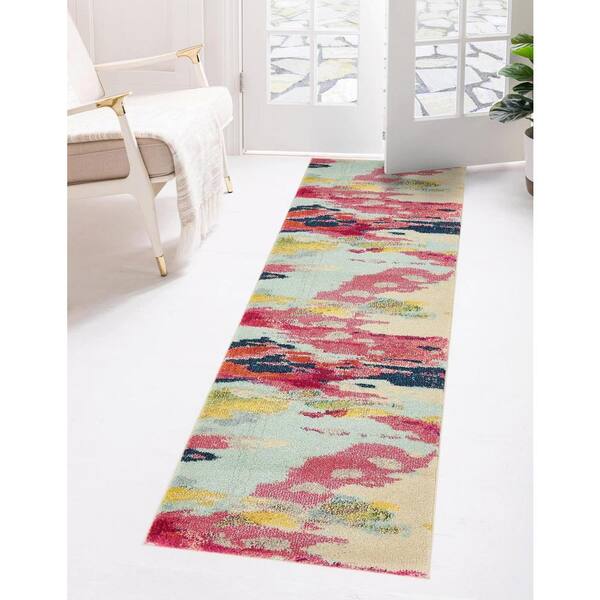 Unique Loom Estrella Laurnell Pink 2' 2 x 6' 7 Runner Rug