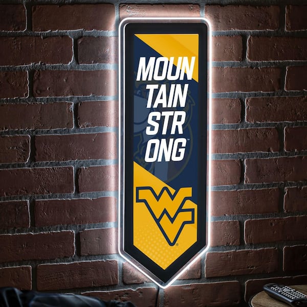 Evergreen West Virginia University Pennant 9 in. x 23 in. Plug-in LED Lighted Sign