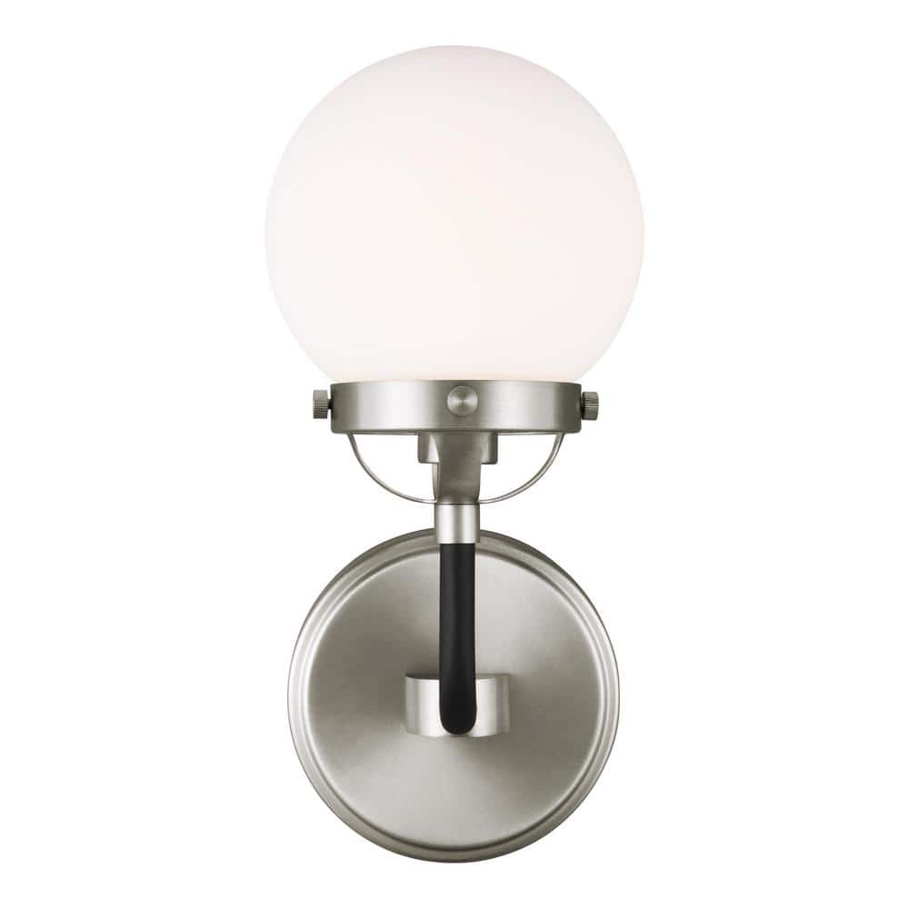 Cafe Elegance 11.75" Brushed Nickel 1-Light Wall Sconce