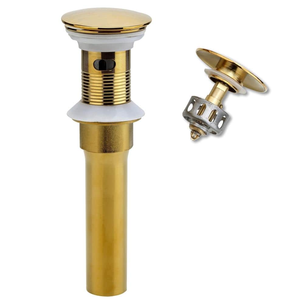 Gold Stainless Steel Bathroom Sink Pop-Up Drain Stopper with Overflow and Detachable Anti-Clogging Strainer Basket price history on PriceWatchPro