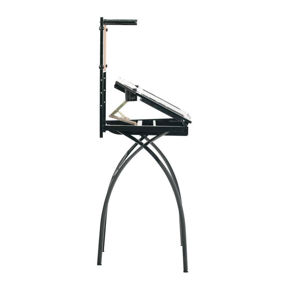 Futura Glass-Top Crafting Table with Drawer and Shelf