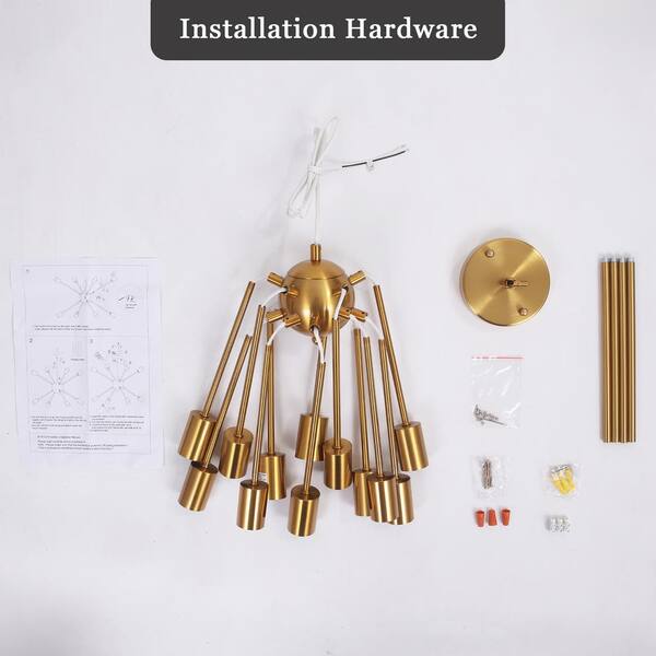 ADSENSTY 12-Light Gold Sputnik Style Chandelier Modern  display picture 1