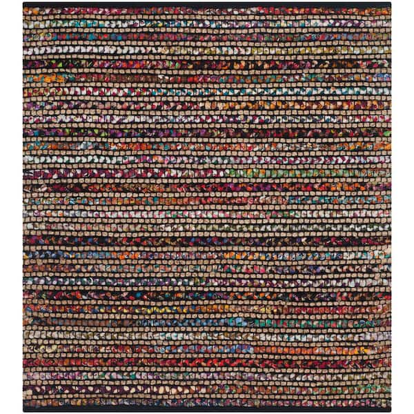 Cape Cod Multi 4 ft. x 4 ft. Square Striped Speckled Area Rug