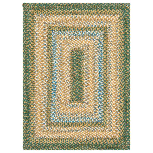 Braided 4 x 6 Brown/Dark Green Basket Weave Washable Area Rug