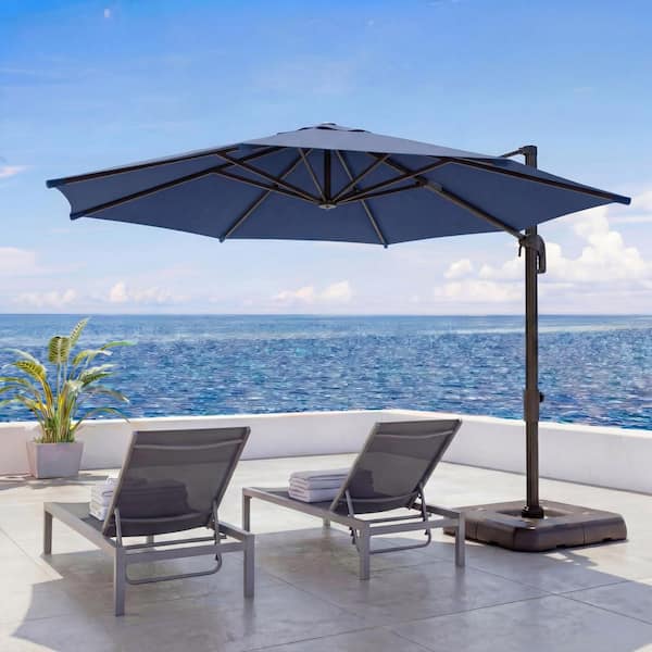 10 ft offset aluminum hanging patio umbrella ABCCANOPY Cantilever Umbrellas 10FT Turquoise The curvy patio offset umbrella has a generous large canopy JEAREY 10ft Round Curved Offset