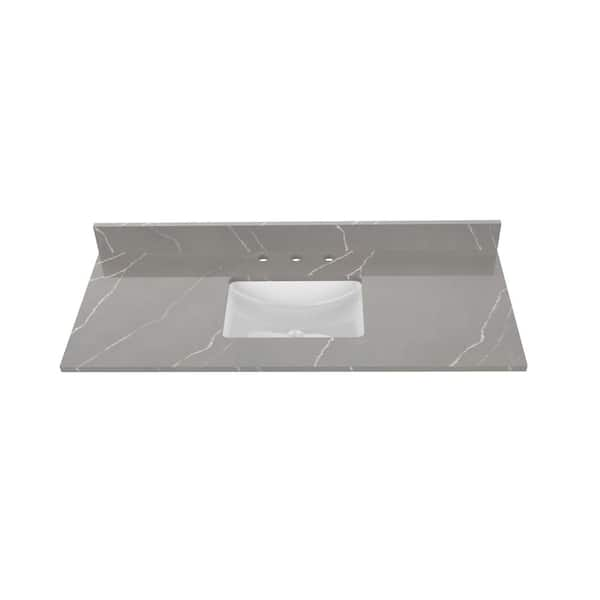 Home Decorators Collection 49 in. W x 22 in. D Quartz Vanity Top in ...