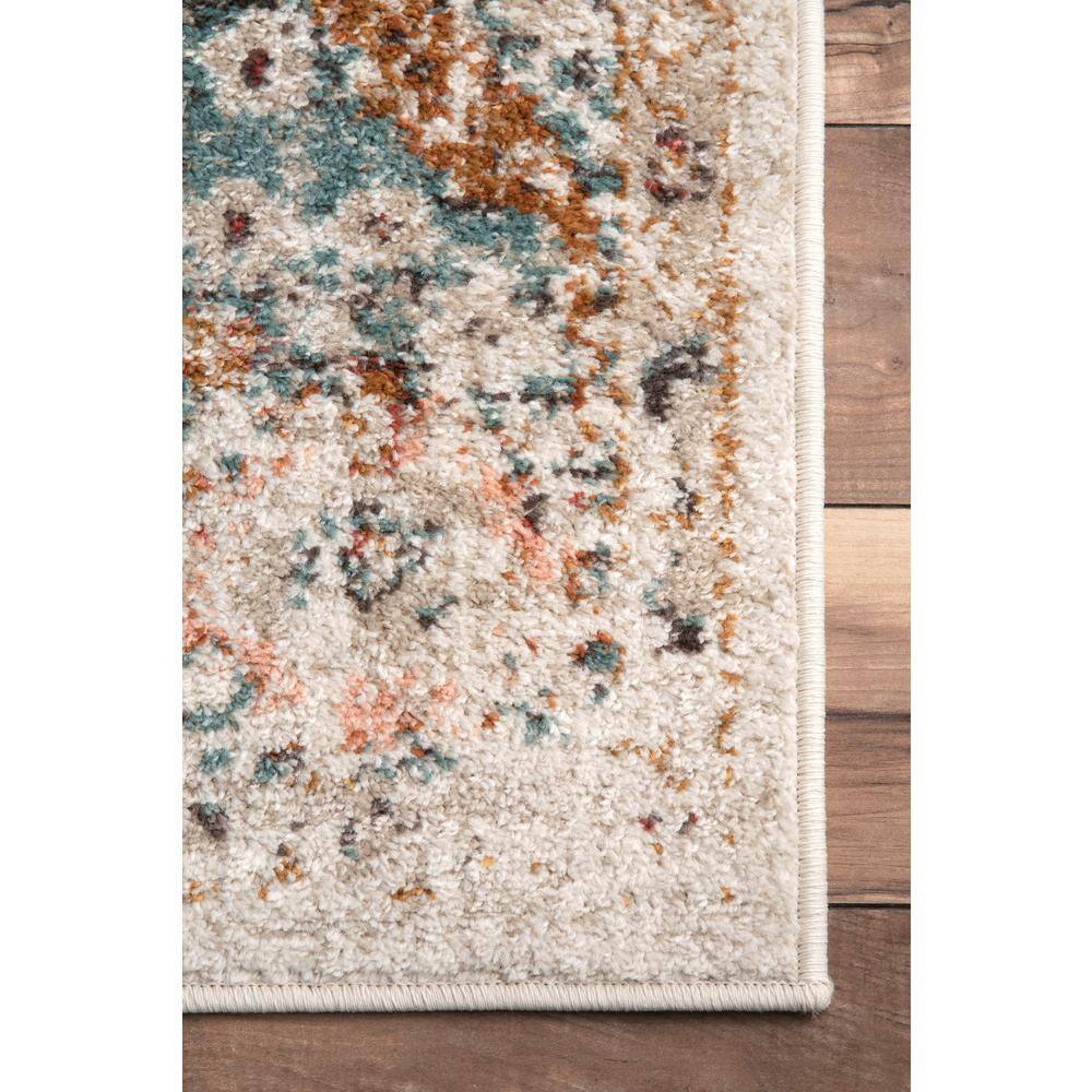 Cecil Beige Vintage Floral 3' x 5' Synthetic Area Rug
