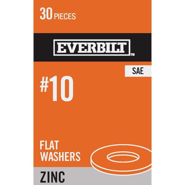 Everbilt #10 Zinc Flat Washer (30-Pack)