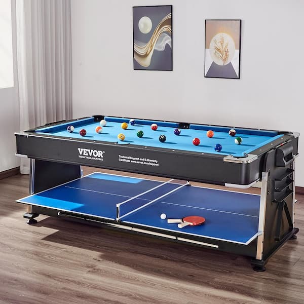 3-in-1 Rotating Swivel Multi Game Table 88 in. Hockey Table with Air Hockey, Billiards/Pool, and Table Tennis