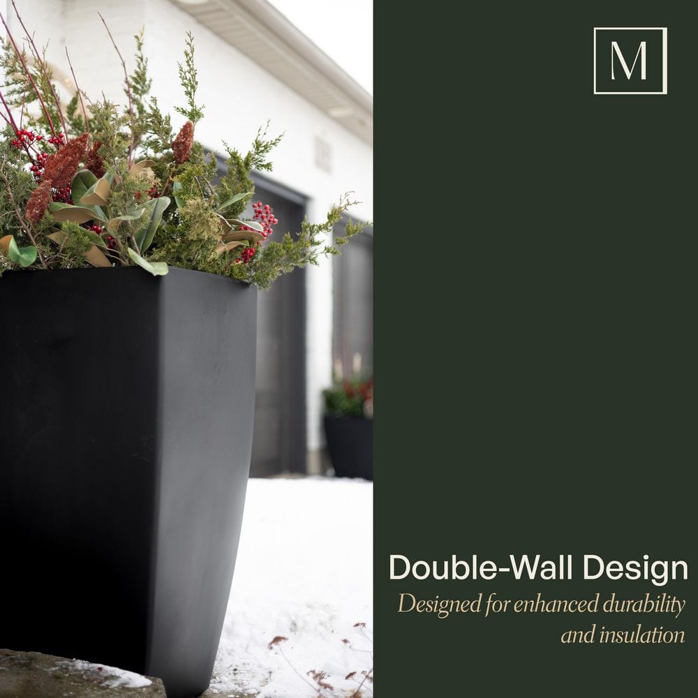 Kobi 38" Tall Graphite Gray Polyethylene Planter