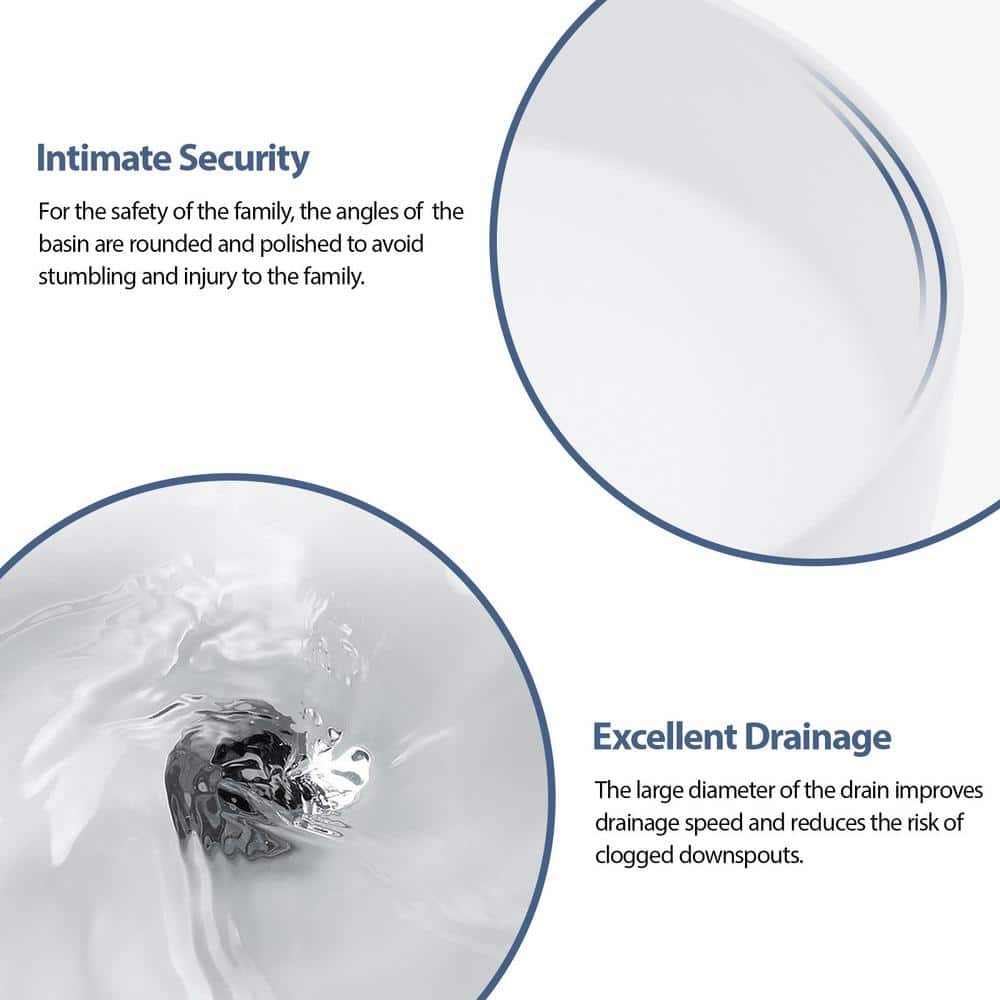 16" White Round Ceramic Vessel Bathroom Sink
