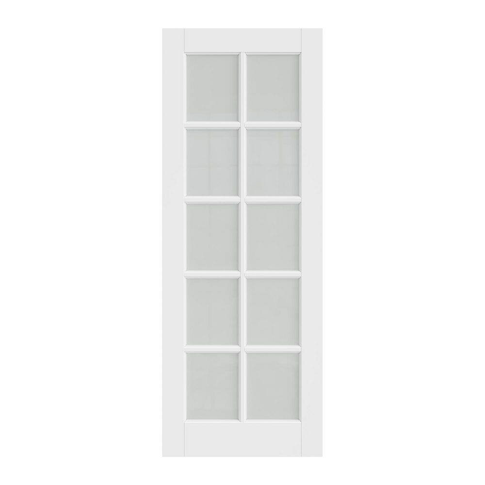 28 in. x 80 in. Single 10-Lite Frosted Glass Solid Core White Primed MDF Multi-usage Interior Door Slab without Hardware price history on PriceWatchPro