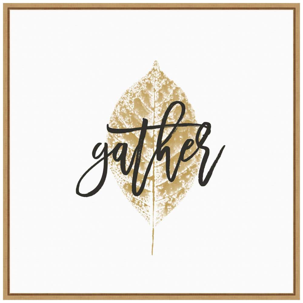 Gather Gold Leaf Print on Canvas with Maple Frame