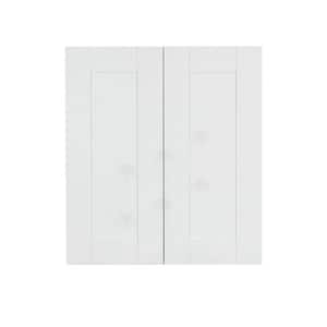 Anchester Assembled 27x30x12 in. 2 Door Wall Cabinet with 2 Shelves in Classic White