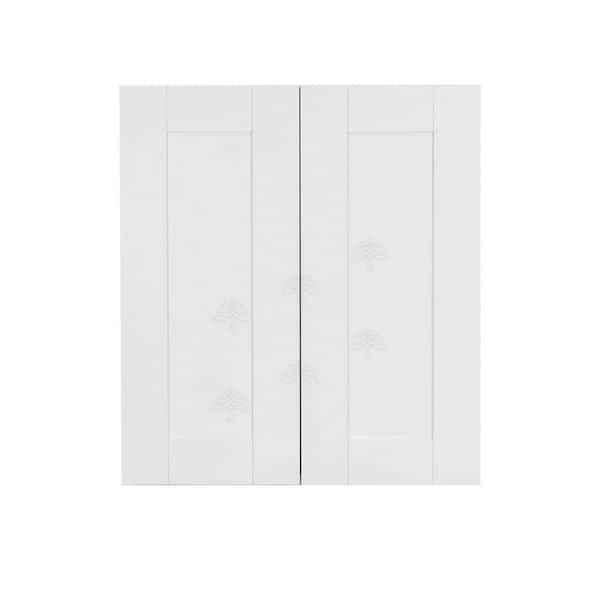 LIFEART CABINETRY Anchester Assembled 27x36x12 in. 2 Door Wall Cabinet with 2 Shelves in Classic White