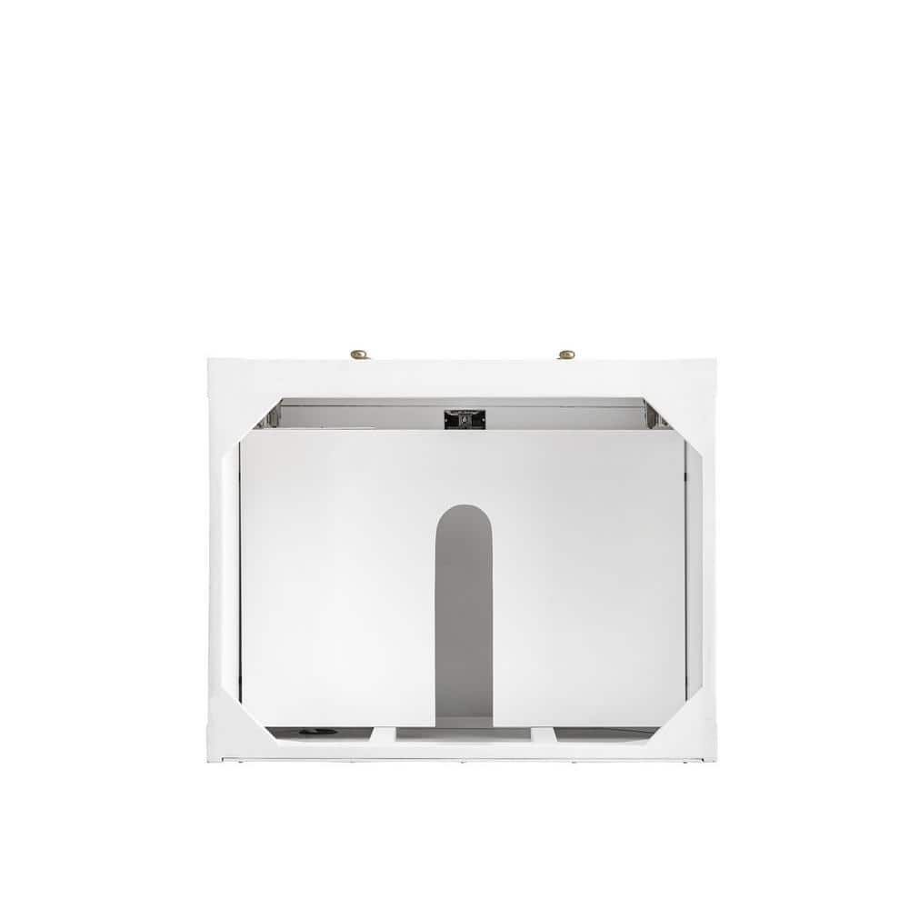 Bright White Solid Wood Transitional Single Vanity Base