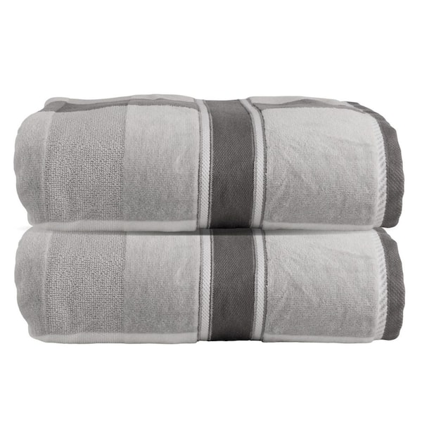 2-Piece Luxury Cotton Bath Towels, Gray