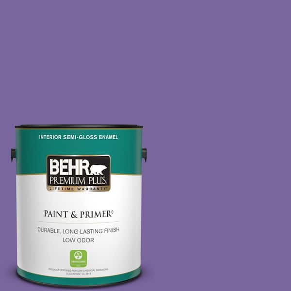 BEHR PREMIUM PLUS 1 gal. #PPU16-03 Purple Paradise Semi-Gloss Enamel Low Odor Interior Paint & Primer