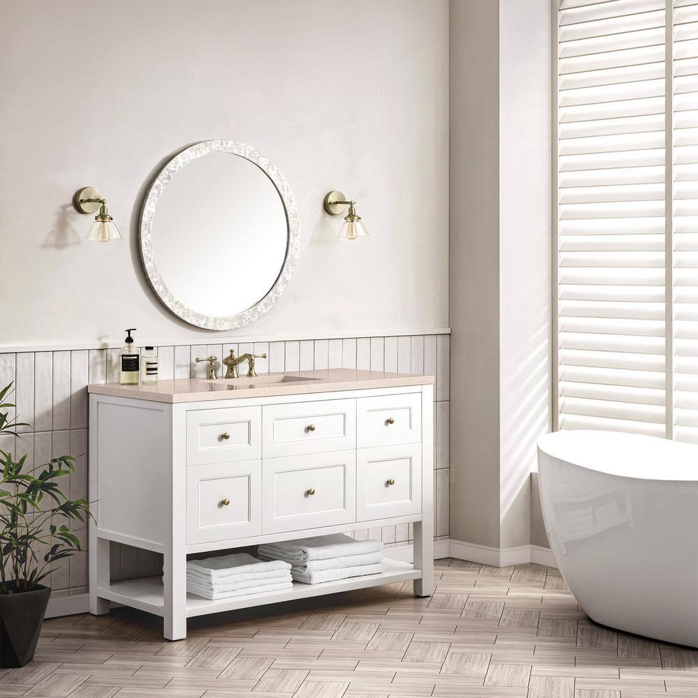 Breckenridge 48" White Solid Wood Single Vanity