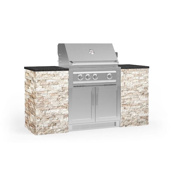 NewAge Products Signature Series 72.16 in. x 25.5 in. x 51 in. 6-Piece Outdoor Kitchen Cabinet Set with Liquid Propane 33 in. Gas Grill