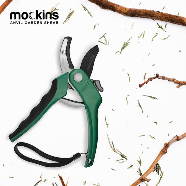 Mockins Garden Scissors Red ANVIL Pruning Shears Stainless Steel 8 mm Cutting 