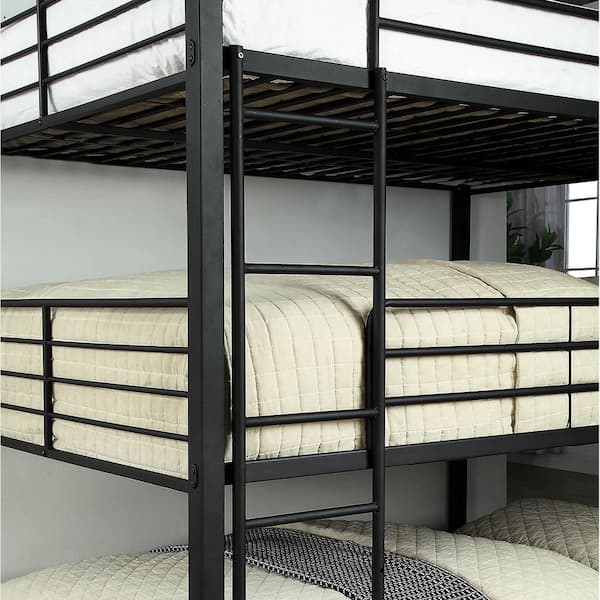 Atlata Sand Black Full Metal Triple Decker Bunk Bed