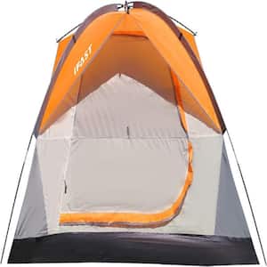 6.5 ft. x 6.5 ft. Orange Family Camping Tents Outdoor Double Layers Waterproof Windproof Canopy