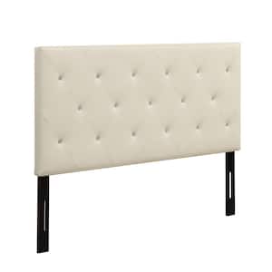 Contemporary Crystal Diamond White Queen Tufted Headboard