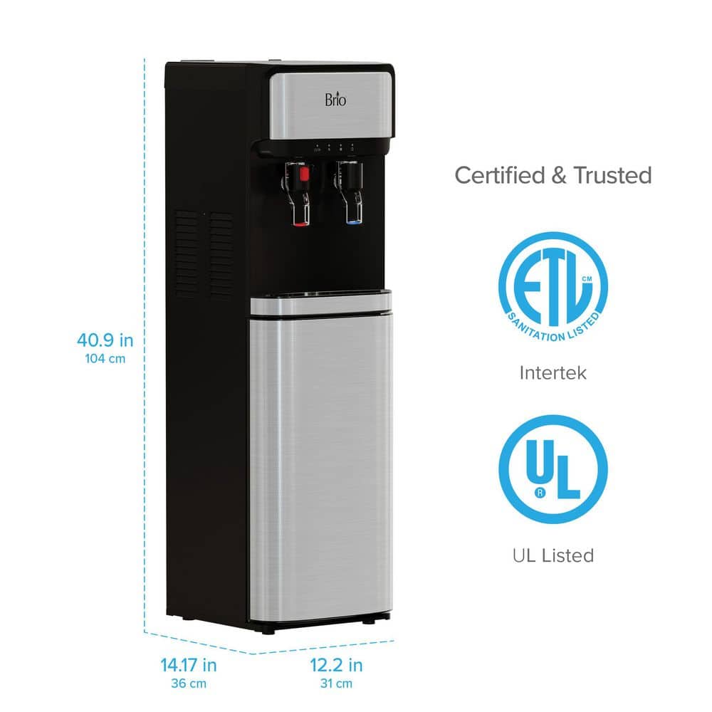 Brio Silver and Black Bottom Load Water Cooler Dispenser