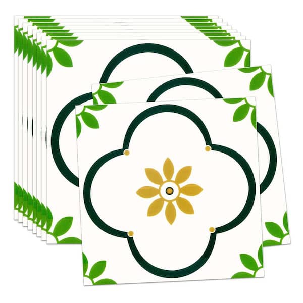 12 in. x 12 in. x 0.6 in. Vinyl Peel and Stick Backsplash Tile Decor Wall Floor Tiles Backsplash Kitchen (10 sq. ft.)